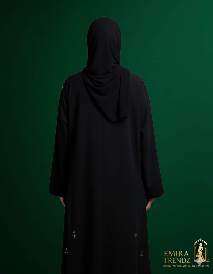 The Shimmering Anchor Abaya: Where Sparkle Meets Steadfast Style